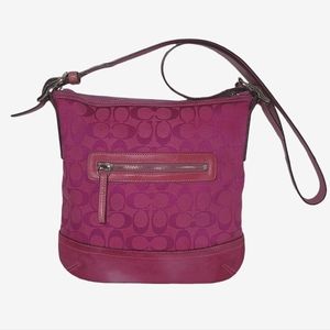 Women's Coach Signature Fabric & Seude Crossbody Purse K04K-9362